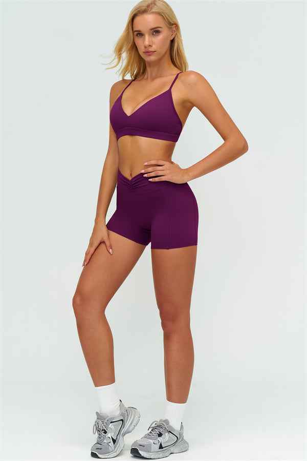 The Lushness Y-Back Sports Bra Shorts 2-Piece Set