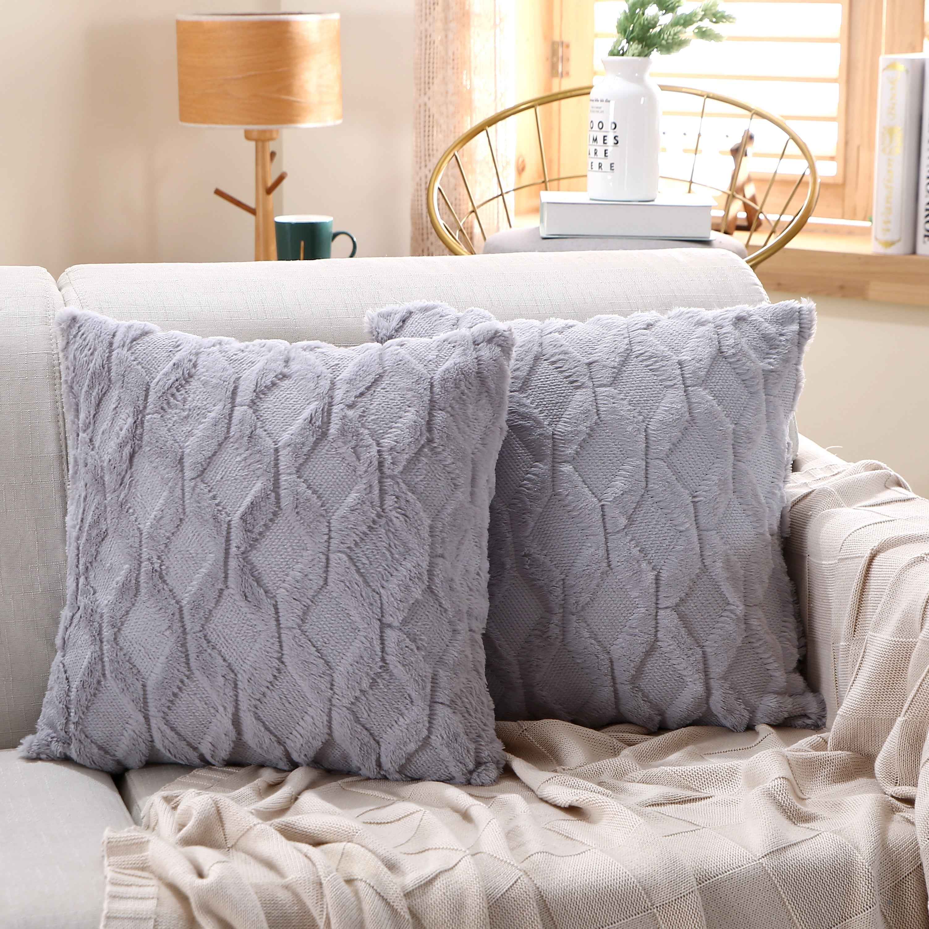 18"x18" Throw Pillow FULL set of cover and insert  Wide Variety of Colors reversable