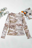 Western Camo Mesh Long Sleeve Top