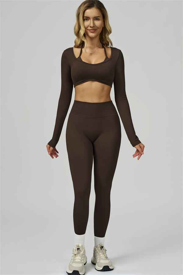 The Prime Long Sleeve Crop Top Leggings 2-Piece Set