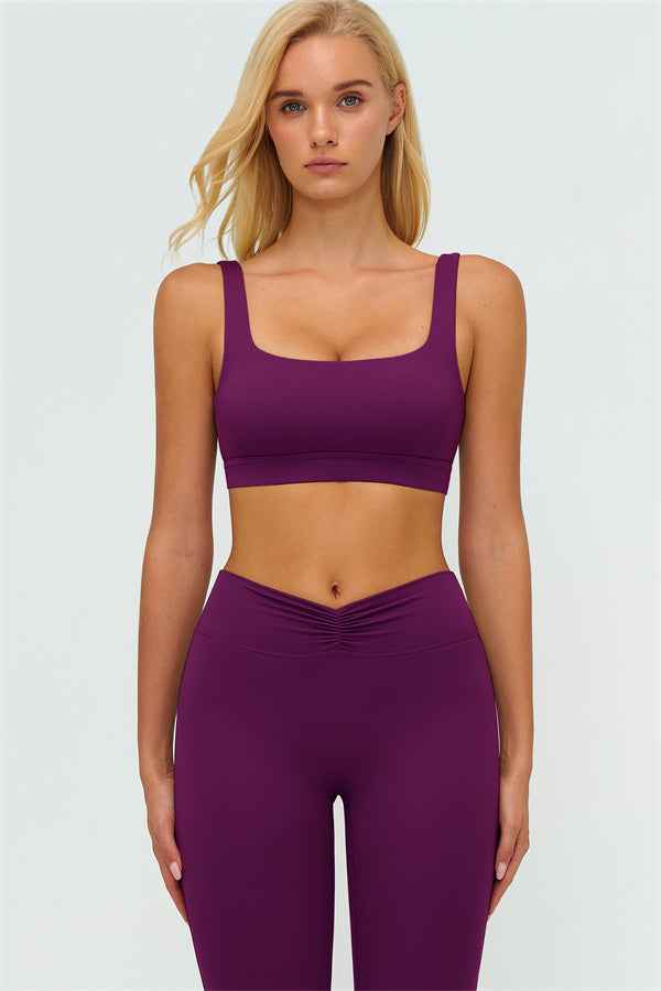 The Lushness V-Back Sports Bra Flared Leggings 2-Piece Set