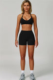 The Bold Cross Back Sports Bra Shorts 2-Piece Set