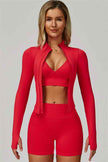 The Empower Jacket Sports Bra Shorts 3-Piece Set