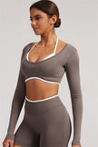 The Elevate Long Sleeve Crop top Shorts 2-Piece Set