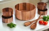 Extra Large Salad Bowl with Servers and 4 Individuals - 327C7