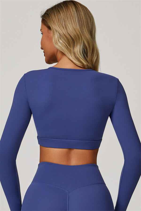 The Lavish Long Sleeve Cut-out Crop Top Leggings 2-Piece Set