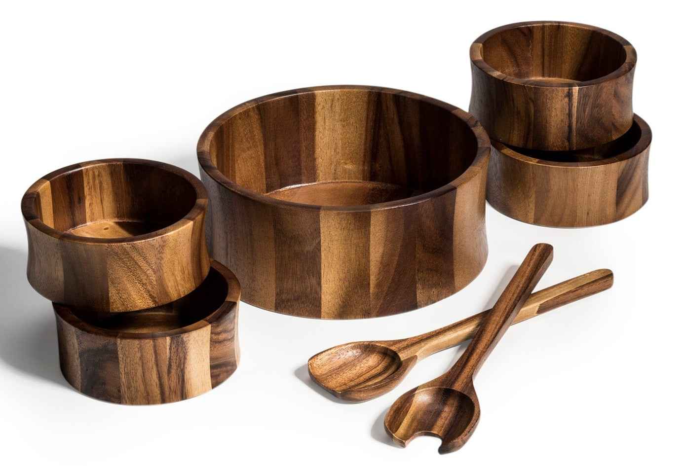 Large Salad Bowl with Servers and 4 Individuals - 328B7