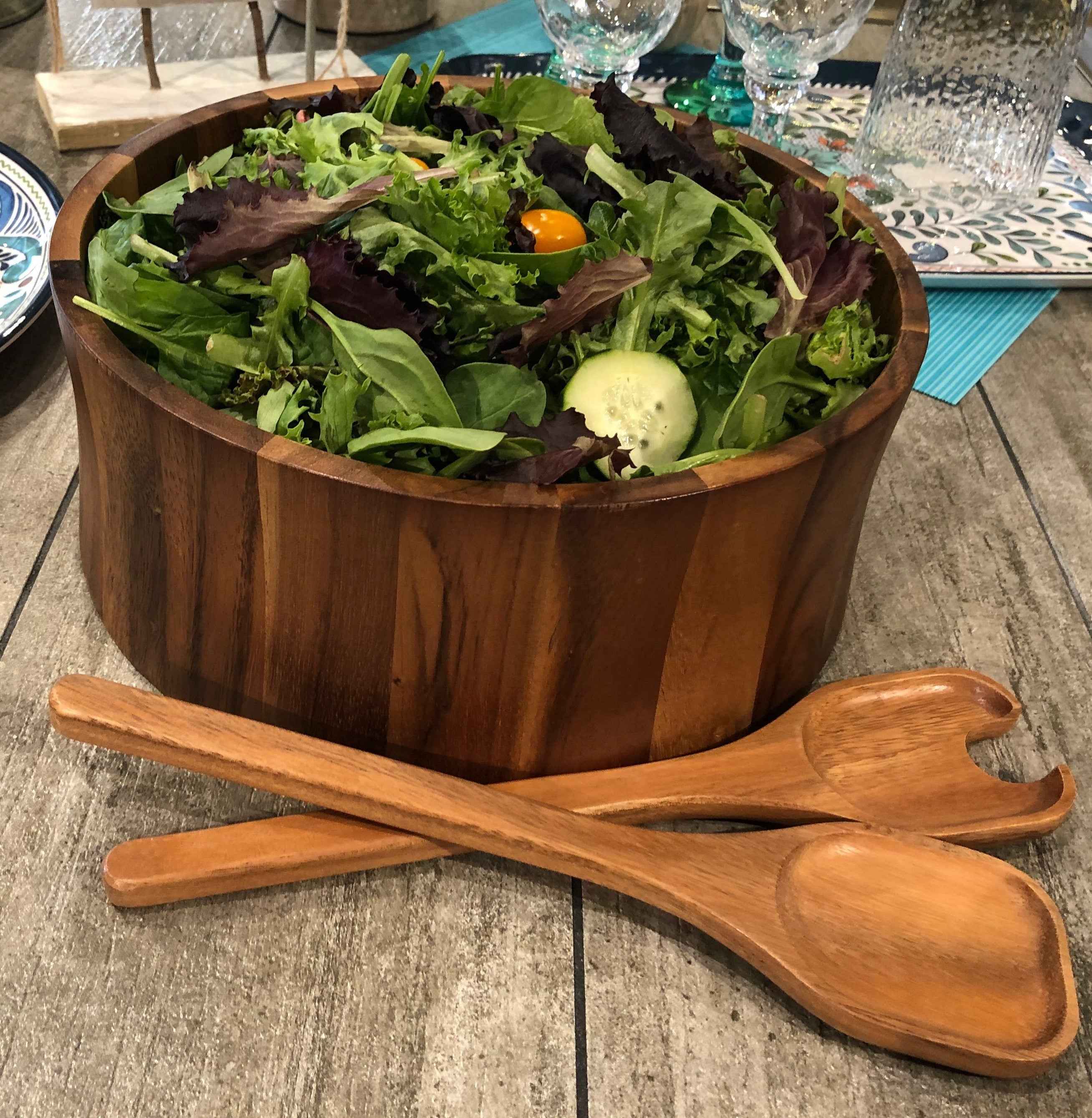 Extra Large Salad Bowl with Servers - 328C3