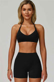 The Bold Cross Back Sports Bra Shorts 2-Piece Set