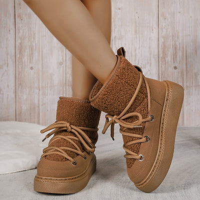 Platform Cross Strap Snow Boots