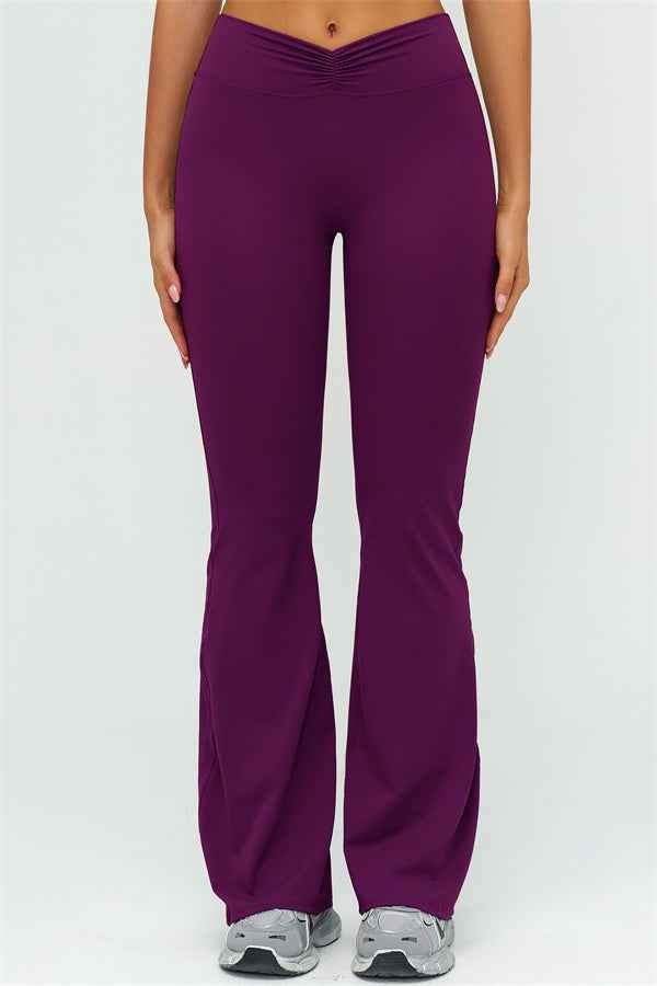 The Lushness V-Back Sports Bra Flared Leggings 2-Piece Set