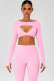 The Ember Sports Bra Crop Top Flared Leggings 3-Piece Set