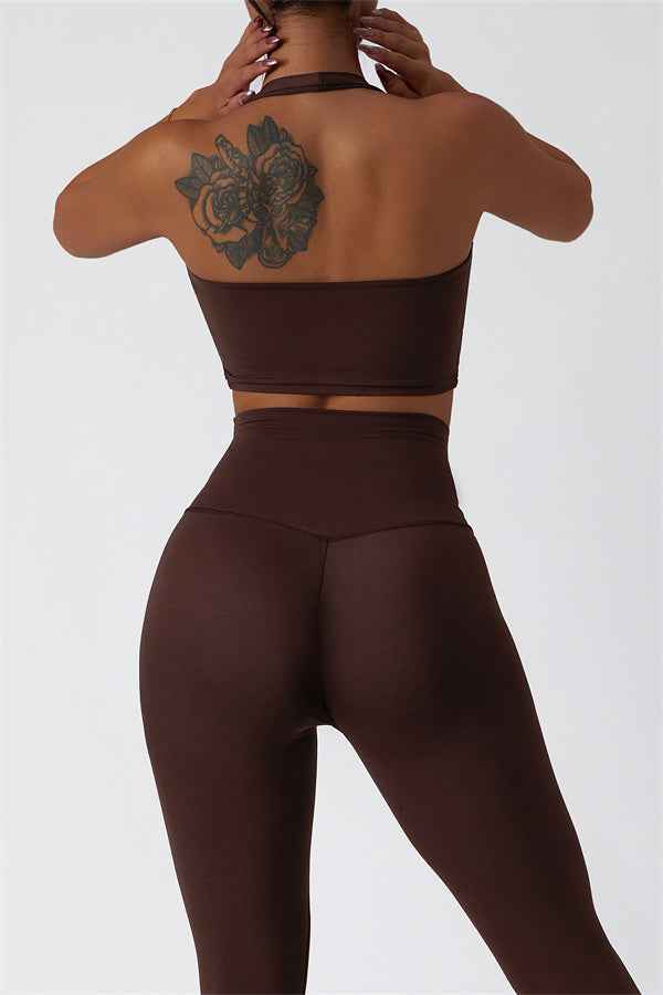 The Seraphine Halter Crop Top Leggings 2-Piece Set