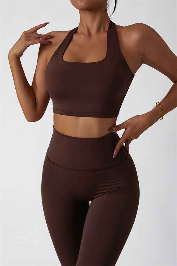 The Seraphine Halter Crop Top Leggings 2-Piece Set