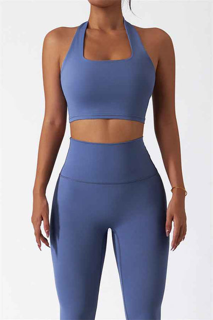 The Seraphine Halter Crop Top Leggings 2-Piece Set