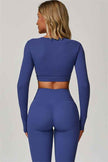 The Lavish Long Sleeve Cut-out Crop Top Leggings 2-Piece Set