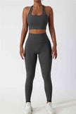 The Seraphine Halter Crop Top Leggings 2-Piece Set