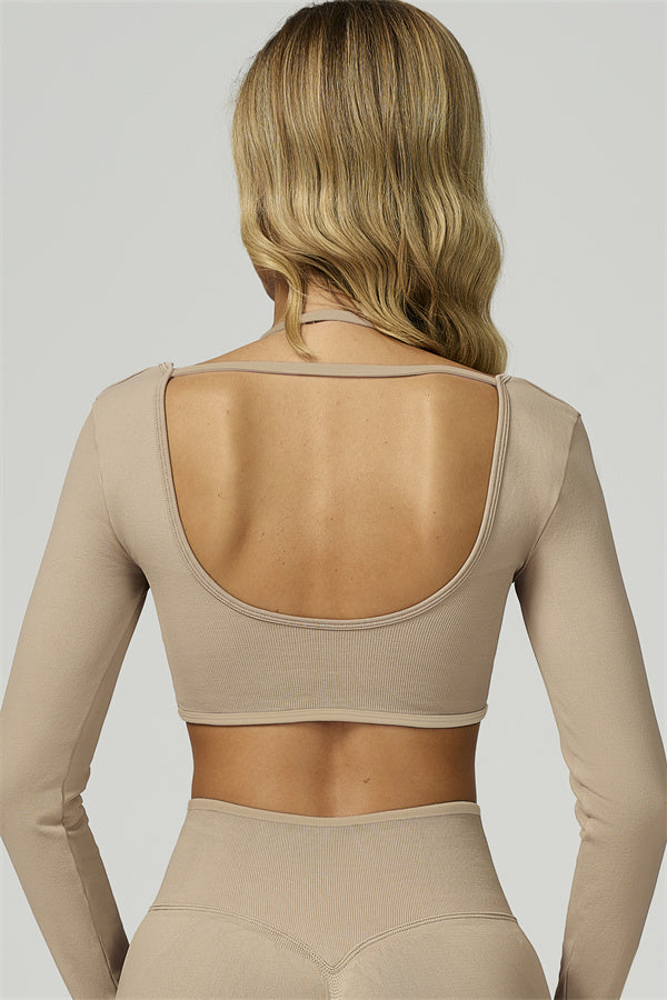 The Prime Long Sleeve Crop Top Shorts 2-Piece Set