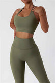 The Seraphine Halter Crop Top Leggings 2-Piece Set