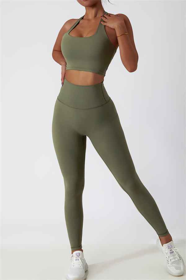The Seraphine Halter Crop Top Leggings 2-Piece Set