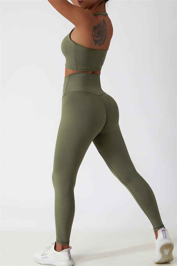 The Seraphine Halter Crop Top Leggings 2-Piece Set