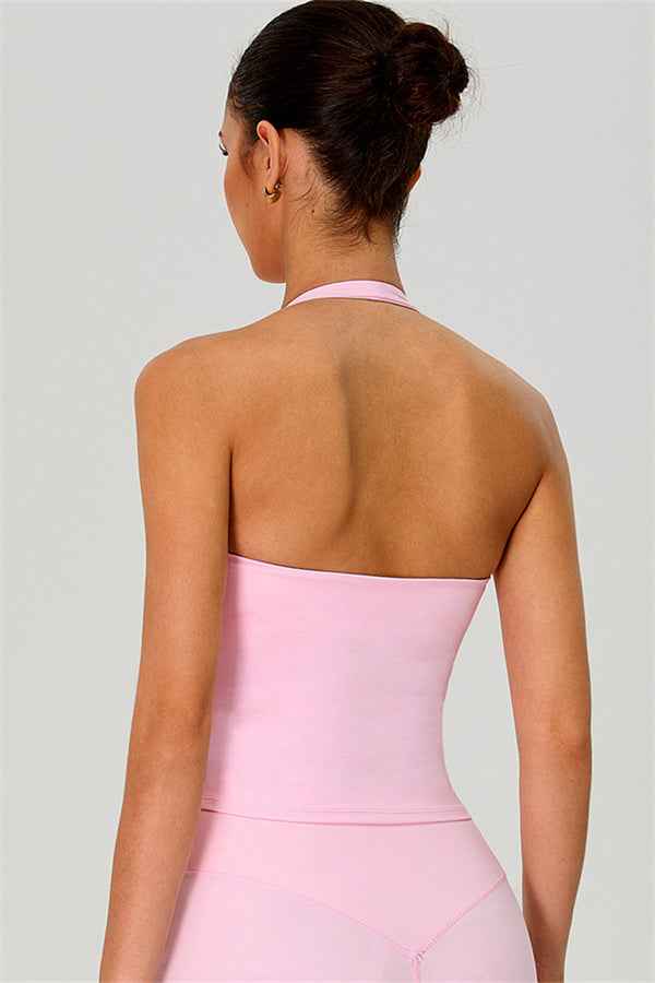 The Solid Halter Tank Top Leggings 2-Piece Set