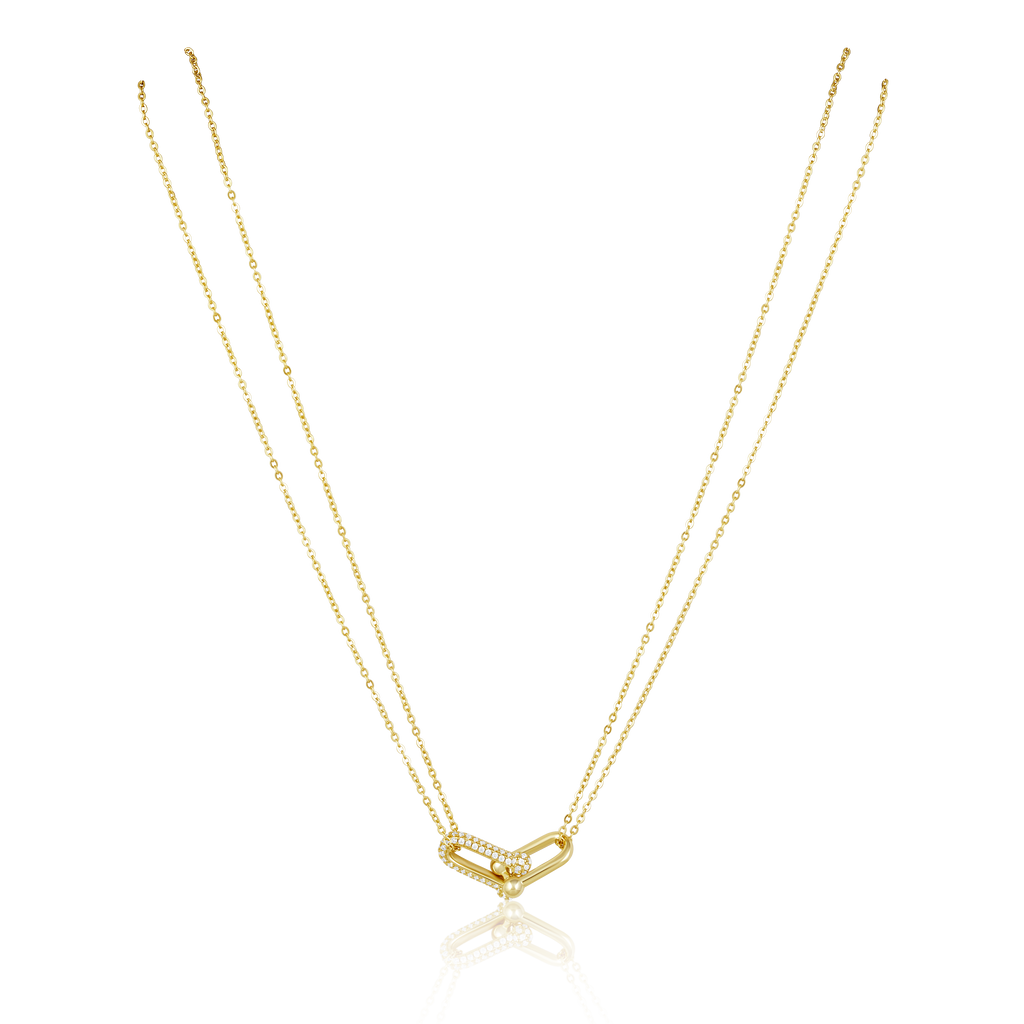U Link Pave Necklace