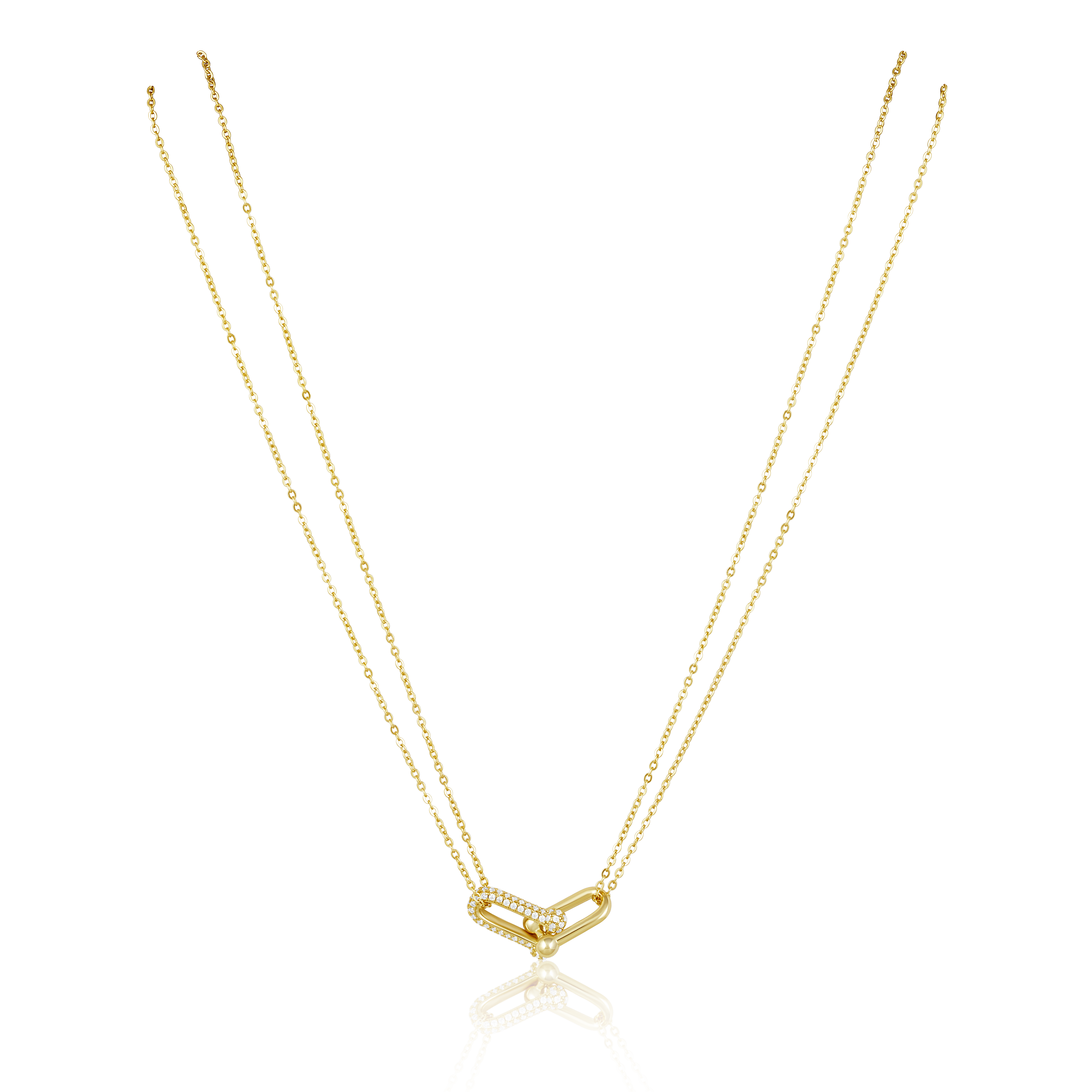 U Link Pave Necklace