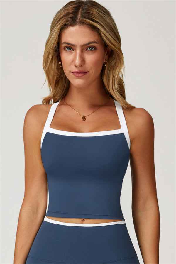 The Quest Cross Back Crop Top Flared Leggings 2-Piece Set