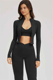 The Sizzle Zip Jacket Sports Bra Flared Leggings 3-Piece Set