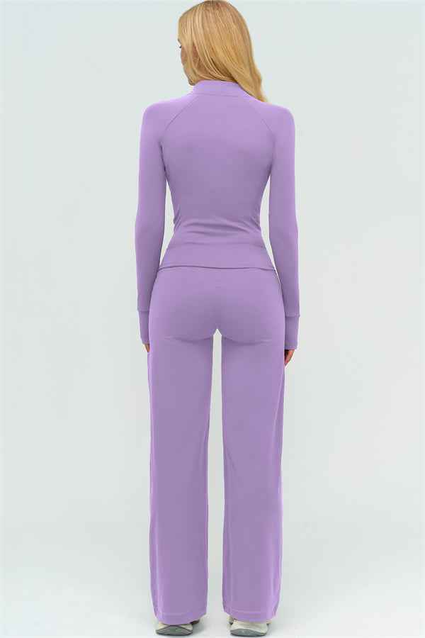 The Twirl Zip Jacket Halter Tank Top New Straight Leg Pants 3-Piece Set