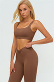 The Lushness V-Back Sports Bra Flared Leggings 2-Piece Set