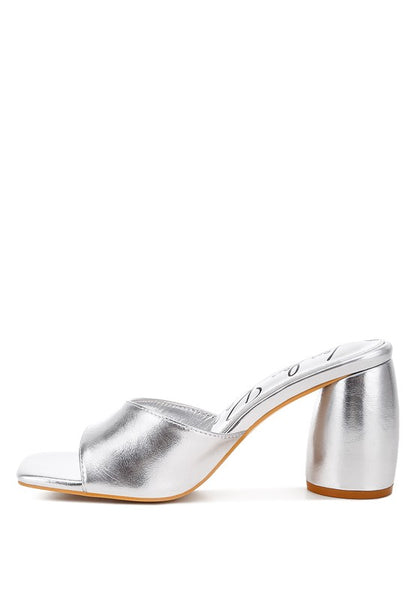 Bumblin Metallic Faux Leather Slip On Sandals