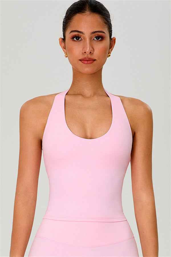 The Solid Halter Tank Top Leggings 2-Piece Set