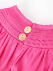 Girls Bow Smocking Embroidery Hot Pink Romper