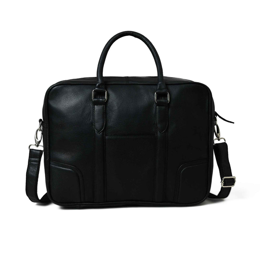 Texas Black Leather Briefcase