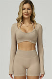 The Prime Long Sleeve Crop Top Shorts 2-Piece Set