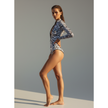 Zipper Swimsuit with Sleeves / Bodysuit / ZEBRA