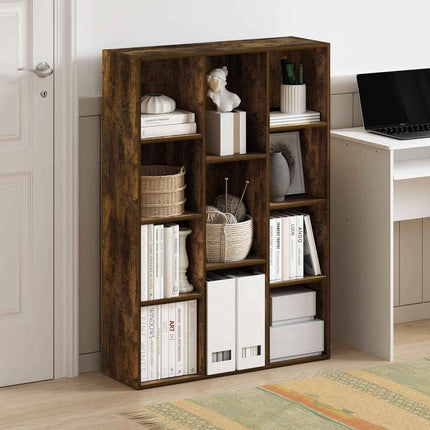 Luder 11-Cube Amber Pine Bookcase For Living Room Storage
