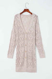 Solid Openwork Knit Button-Up Cardigan