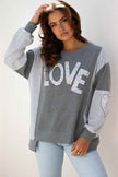Floral LOVE Reverse Seam Patchwork Long Sleeve Swe