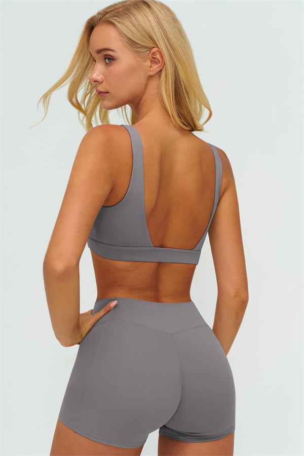 The Lushness V-Back Sports Bra Shorts 2-Piece Set