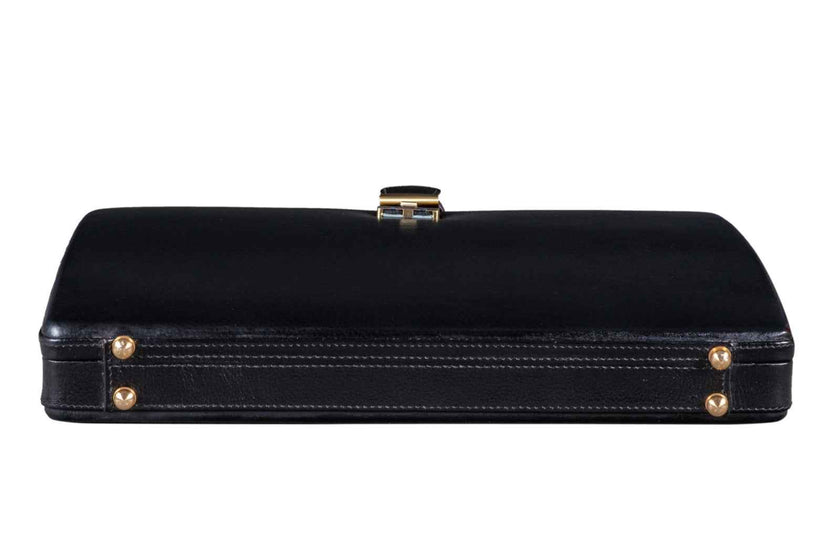 Leather Executive Men's Leather Attache Briefcase - Black
