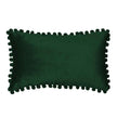[IN-1X169-3 D-Green] Rectangular Pompoms Throw Pillow cover and insert size 12