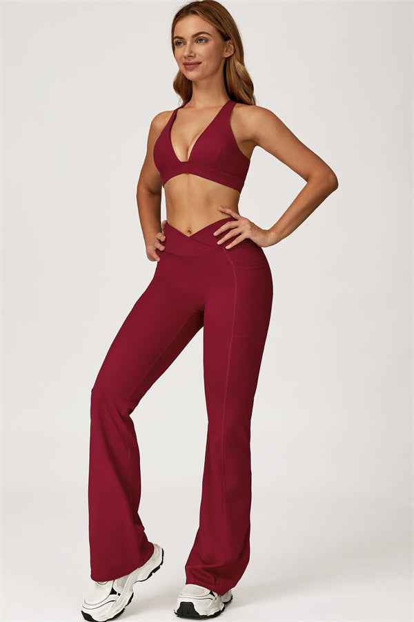 The Glacier Sports Bra Flared Leggings 2-Piece Set