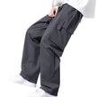 Large Loose Pockets Drawstring Boys Straight Cargo Pants