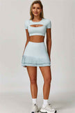 The Lavish Cut-out Crop Top Tennis Skirt 2-Piece Set