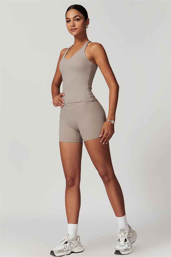 The Enigma Cross Back Vest Shorts 2-Piece Set