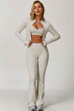 The Refresh Jacket Sports Bra Flared Leggings 3-Piece Set