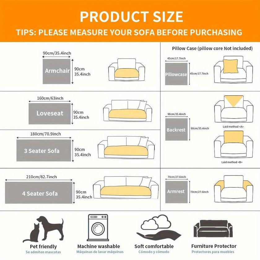 Linen Sofa Cover – Premium Stretchable Protector for Couches